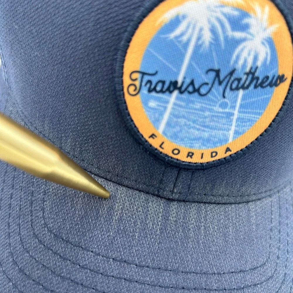 TravisMathew Hat Florida Patch Snapback Mens OSFM Navy Blue Golf Coastal Style